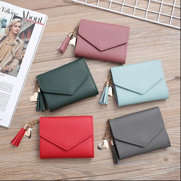 womens wallet cute student tassel pendant short trend small fashion pu coin purse ladies card bag for women, Red;black
womens wallet cute student tassel pendant short trend small fashion pu coin purse ladies card bag for women, Red;black