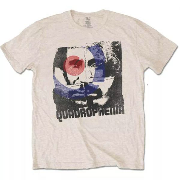 white the who four square authorized men t-shirt, White;black