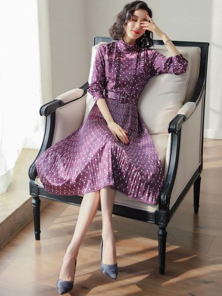summer 2021 vintage spring polka dot office for women pleated purple dress elegant ladies dresses vestidos my2420 casual, Black;gray
summer 2021 vintage spring polka dot office for women pleated purple dress elegant ladies dresses vestidos my2420 casual, Black;gray