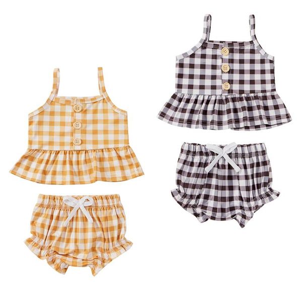 clothing sets born baby girls clothes 2pcs plaid printed ruffles sleeveless vest shorts summer 0-24m, White
clothing sets born baby girls clothes 2pcs plaid printed ruffles sleeveless vest shorts summer 0-24m, White