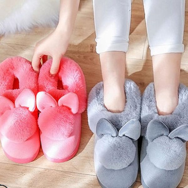 autumn winter female cotton slippers fur ear home indoor warm thick shoes women cute plush bottom, Black
autumn winter female cotton slippers fur ear home indoor warm thick shoes women cute plush bottom, Black