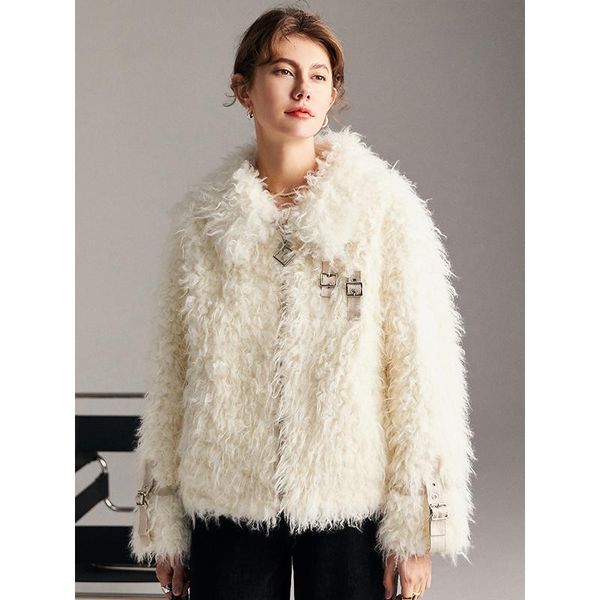 women's fur & faux coat wool abrigos blends mujer invierno 2021 thick warm wide-waisted designer womens coats winter, Black
women's fur & faux coat wool abrigos blends mujer invierno 2021 thick warm wide-waisted designer womens coats winter, Black