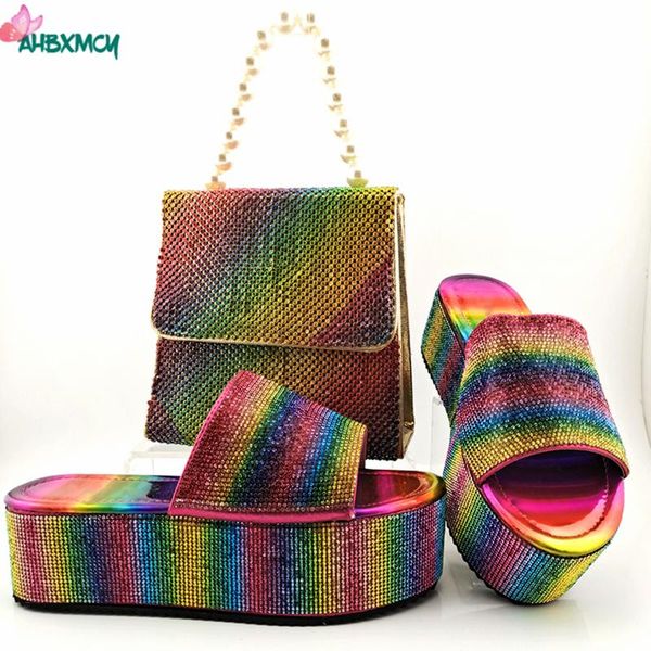 dress shoes 2021 leisure style coming nigerian women and bag set in rainbow color slipper for party, Black
dress shoes 2021 leisure style coming nigerian women and bag set in rainbow color slipper for party, Black