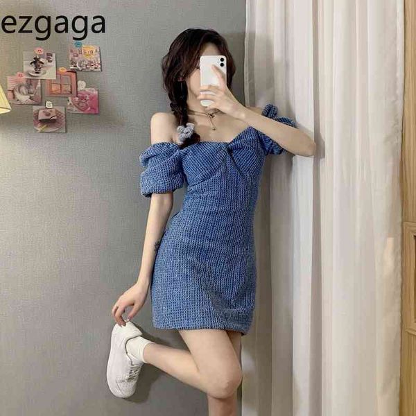 ezgaga summer off shoulder mini dress women puff short sleeve a-line square collar solid korean fashion lady bodycon 210430, Black;gray
ezgaga summer off shoulder mini dress women puff short sleeve a-line square collar solid korean fashion lady bodycon 210430, Black;gray
