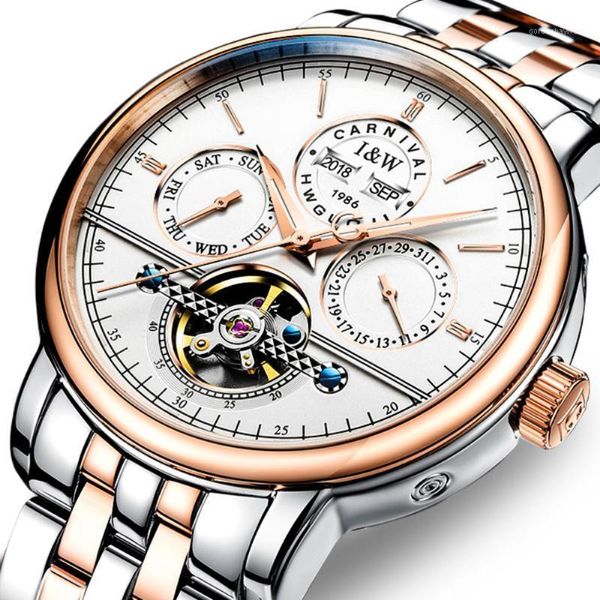 high end business automatic watch men carnival multi function mechanical perpetual calendar sapphire luminous montre homme wristwatches, Slivery;brown
high end business automatic watch men carnival multi function mechanical perpetual calendar sapphire luminous montre homme wristwatches, Slivery;brown