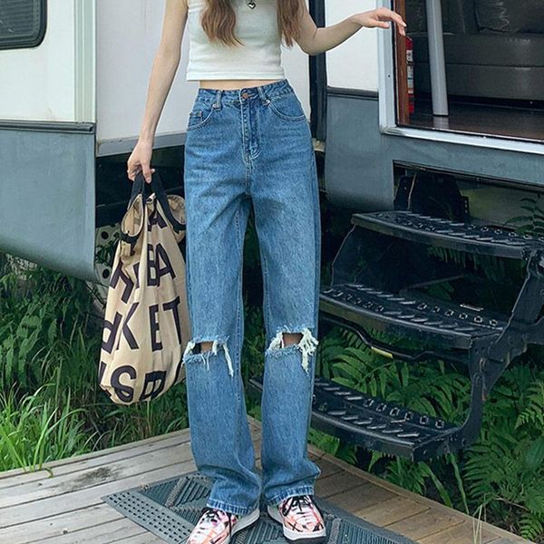 women's jeans women dark blue ripped high waist full length baggy denim wide-leg pants 2021 vintage casual loose hole straight trousers
women's jeans women dark blue ripped high waist full length baggy denim wide-leg pants 2021 vintage casual loose hole straight trousers