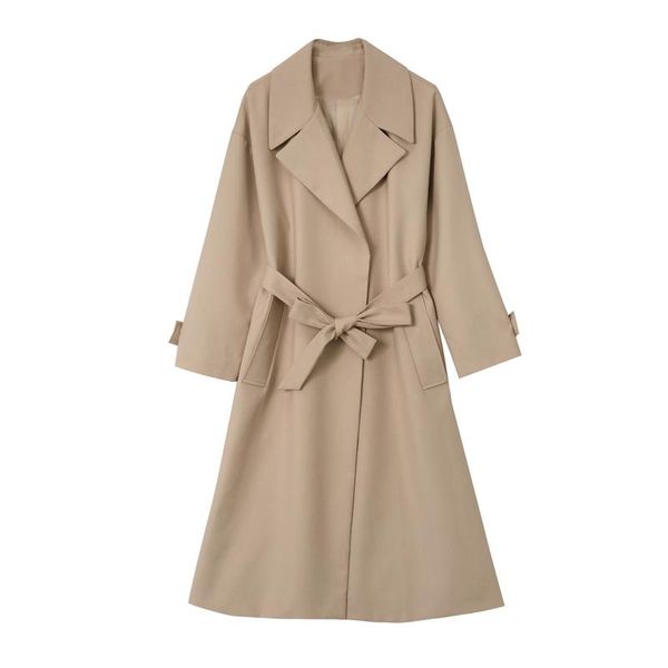 women's trench coats vintage elegant beige windbreaker women fashion korean style loose casual belted long coat outerrwear spring autum, Tan;black
women's trench coats vintage elegant beige windbreaker women fashion korean style loose casual belted long coat outerrwear spring autum, Tan;black