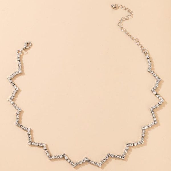 2021est fashion letter w wave shape crystal chain chokers necklaces for women goth body jewelry collares collier torques, Silver
2021est fashion letter w wave shape crystal chain chokers necklaces for women goth body jewelry collares collier torques, Silver