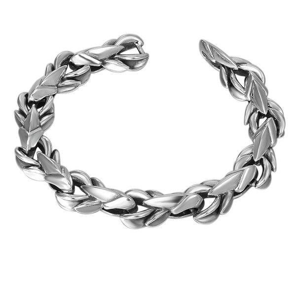 quality 925 sterling silver leaves link chain bracelets american european antique handmade vintage designer luxury jewelry accessories gifts, Black
quality 925 sterling silver leaves link chain bracelets american european antique handmade vintage designer luxury jewelry accessories gifts, Black