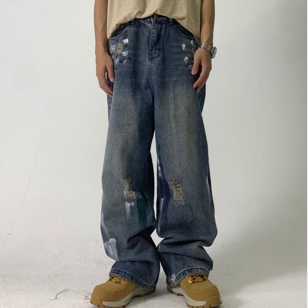 men's jeans wear 2021 autumn washing paint korean streetwear fashion straight blue casual loose denim trousers for male
men's jeans wear 2021 autumn washing paint korean streetwear fashion straight blue casual loose denim trousers for male