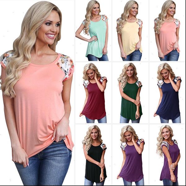 womens t shirt casual women summer short sleeve patchwork fashion long hips knitted cotton thin, White
womens t shirt casual women summer short sleeve patchwork fashion long hips knitted cotton thin, White