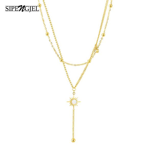 chains sipengjel fashion stainless steel fine elegant 2 layer star tassel nckalce charm choker chain neckalce for women jewelry, Silver
chains sipengjel fashion stainless steel fine elegant 2 layer star tassel nckalce charm choker chain neckalce for women jewelry, Silver
