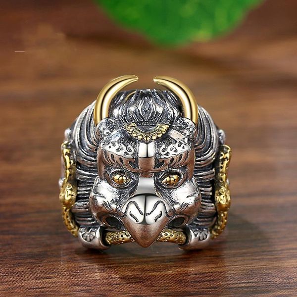 cluster rings designer original craftsmanship dapeng spreading opening adjustable ring personality retro men's jewelry, Golden;silver
cluster rings designer original craftsmanship dapeng spreading opening adjustable ring personality retro men's jewelry, Golden;silver