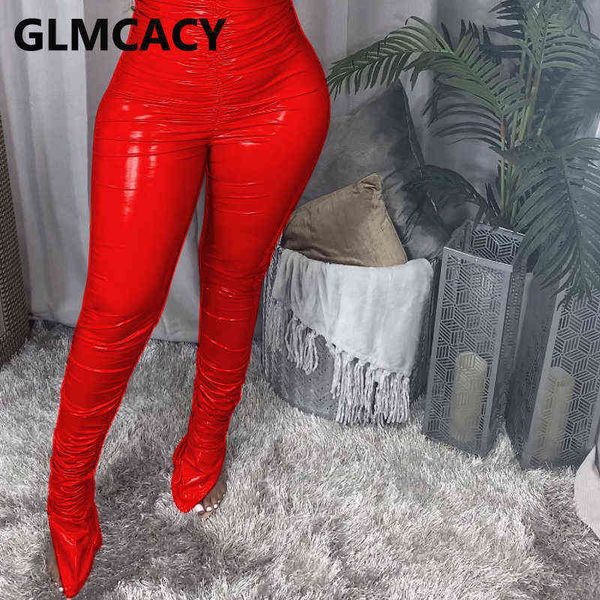 women high waist pu leather skinny pants solid chic streetwear trousers 211124, Black;white
women high waist pu leather skinny pants solid chic streetwear trousers 211124, Black;white