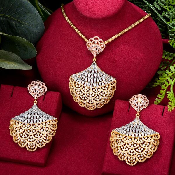 earrings & necklace soramoore 3 colors gorgeous luxury big pendant jewelry sets cubic zircon party accessories, Silver
earrings & necklace soramoore 3 colors gorgeous luxury big pendant jewelry sets cubic zircon party accessories, Silver