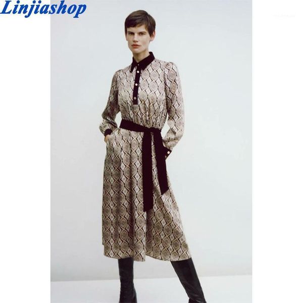 women print long sleeve shirt dress elegant combined lapel collar belt office dresses female chic vintage midi vestidos casual, Black;gray
women print long sleeve shirt dress elegant combined lapel collar belt office dresses female chic vintage midi vestidos casual, Black;gray