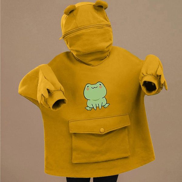 women's hoodies & sweatshirts harajuku women hoodie frog pullover winter sense hooded casual autumn embroidery loose doll decoration, Black
women's hoodies & sweatshirts harajuku women hoodie frog pullover winter sense hooded casual autumn embroidery loose doll decoration, Black