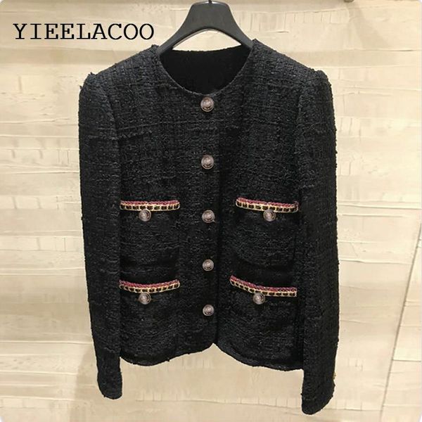 women's jackets black tweed jacket female spring /autumn / winter temperament single-breasted round neck coat, Black;brown
women's jackets black tweed jacket female spring /autumn / winter temperament single-breasted round neck coat, Black;brown