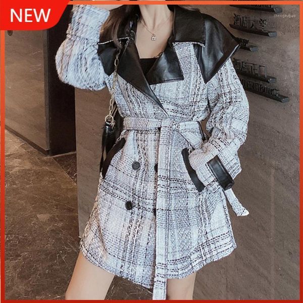 women's wool & blends plaid straight minimalist lace up woolen overcoat 2021 winter turn-down collar double breasted long-sleeved panel, Black
women's wool & blends plaid straight minimalist lace up woolen overcoat 2021 winter turn-down collar double breasted long-sleeved panel, Black