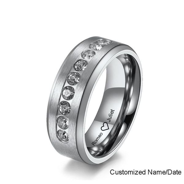 wedding rings customized name date couple stainless steel rhinestone woman men ring for engagement anniversary gift, Slivery;golden
wedding rings customized name date couple stainless steel rhinestone woman men ring for engagement anniversary gift, Slivery;golden