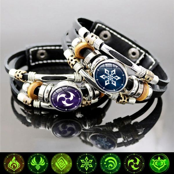 charm bracelets luminous genshin impact leather bracelet eye of god water wind thunder fire rock snap button jewelry gift, Golden;silver
charm bracelets luminous genshin impact leather bracelet eye of god water wind thunder fire rock snap button jewelry gift, Golden;silver