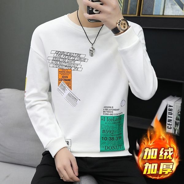 grr 2020 winterplush men's t-shirts) long sleeve t-shirt men's korean fashion warm and thickened warm sweatercoat sweatersweater s, White;black
grr 2020 winterplush men's t-shirts) long sleeve t-shirt men's korean fashion warm and thickened warm sweatercoat sweatersweater s, White;black