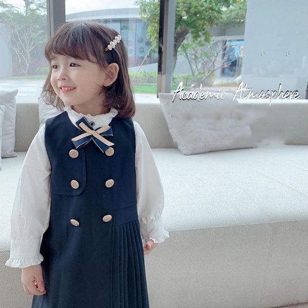 spring autumn kids dress clothes set toddler girls white shirt +vest skirt 2pcs preppy style children clothing sets
spring autumn kids dress clothes set toddler girls white shirt +vest skirt 2pcs preppy style children clothing sets