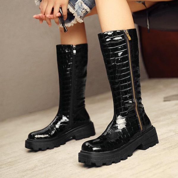 boots fashion zipper stone print knee high women thick heel platform shoes ladies square toe autumn winter long black
boots fashion zipper stone print knee high women thick heel platform shoes ladies square toe autumn winter long black