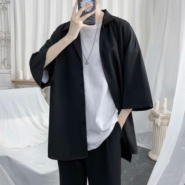 men's casual shirts shirt summer short sleeve simple korean loose ruffian leisure trend college style thin coat u930 flm4, White;black
men's casual shirts shirt summer short sleeve simple korean loose ruffian leisure trend college style thin coat u930 flm4, White;black