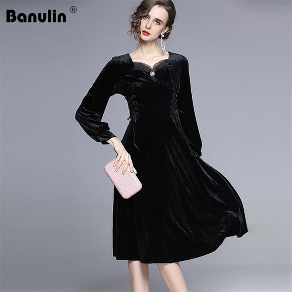 plus size women dress autumn winter black velvet midi female mesh v-neck pear button lace up bow long sleeve party 210603, Black;gray
plus size women dress autumn winter black velvet midi female mesh v-neck pear button lace up bow long sleeve party 210603, Black;gray