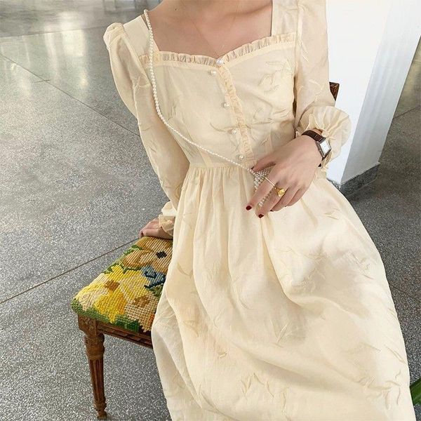 midi women dresses dress french elegant vintage square collar long puff sleeve party chic retro korean autumn clothing, Black;gray
midi women dresses dress french elegant vintage square collar long puff sleeve party chic retro korean autumn clothing, Black;gray