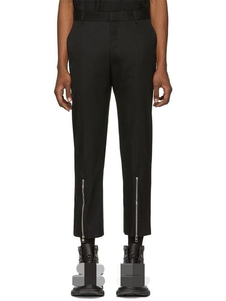 men's pants summer leisure nine - cent zipper splicing slim stage style clothing, Black
men's pants summer leisure nine - cent zipper splicing slim stage style clothing, Black
