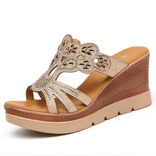 dress shoes women summer sandals rhinestones wedges high heels slippers casual, Black
dress shoes women summer sandals rhinestones wedges high heels slippers casual, Black