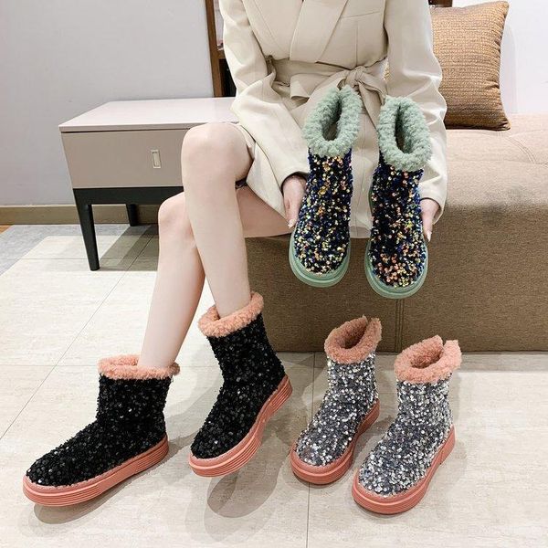 boots women's fashion waterproof and snow winter shoes casual lightweight ankle warm wild personality, Black
boots women's fashion waterproof and snow winter shoes casual lightweight ankle warm wild personality, Black