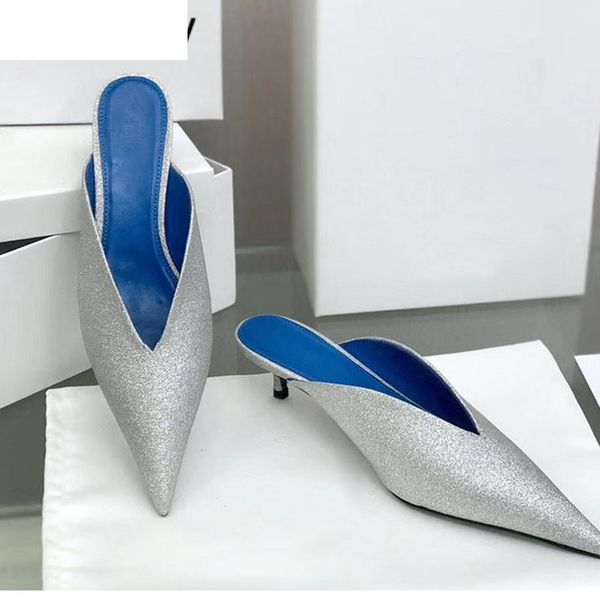 sandals glittery kitten heel shoes women pointed toe lazy loafers bling sandals silver runway design pumps summer slippers m85j, Black
sandals glittery kitten heel shoes women pointed toe lazy loafers bling sandals silver runway design pumps summer slippers m85j, Black