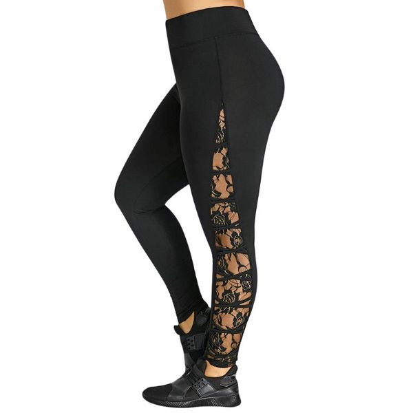 women's leggings women criss cross plus size lace panel female workout mesh high waist side legging, Black
women's leggings women criss cross plus size lace panel female workout mesh high waist side legging, Black