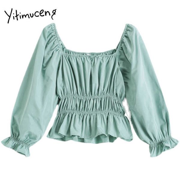 yitimuceng folds blouse women shirts puff sleeve square collar long sleeve slim solid spring summer korean fashion 210601, White
yitimuceng folds blouse women shirts puff sleeve square collar long sleeve slim solid spring summer korean fashion 210601, White