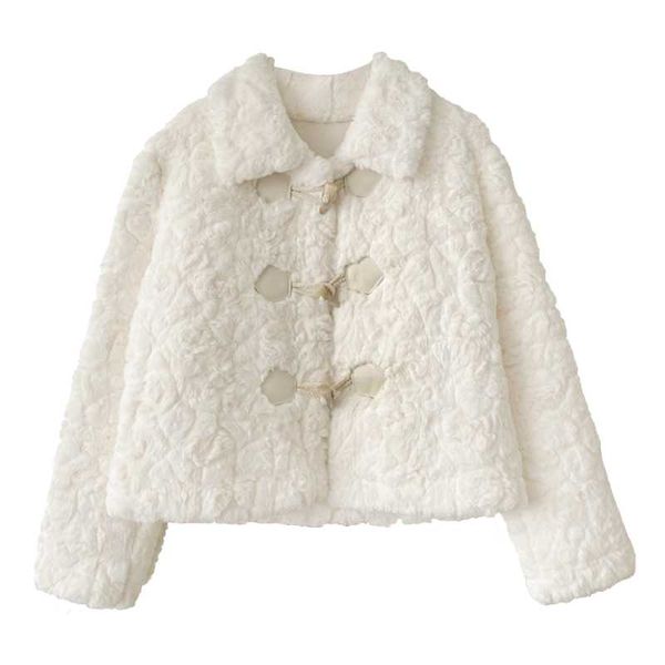 women's fur & faux 2021 autumn winter coats horn button female jackets imitation cashmere trendy loose lady clothing outerwear, Black
women's fur & faux 2021 autumn winter coats horn button female jackets imitation cashmere trendy loose lady clothing outerwear, Black