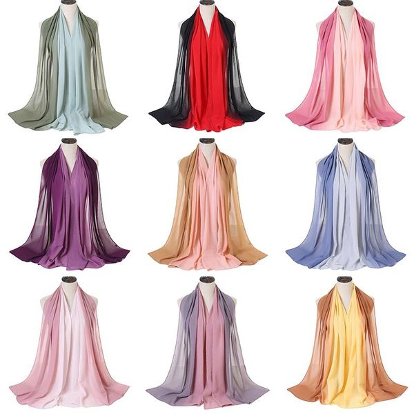 scarves chiffon fabric women's hijab scarf two-color gradient color for woman fashion 2021 style soft elegant 180x70cm 1piece, Blue;gray
scarves chiffon fabric women's hijab scarf two-color gradient color for woman fashion 2021 style soft elegant 180x70cm 1piece, Blue;gray