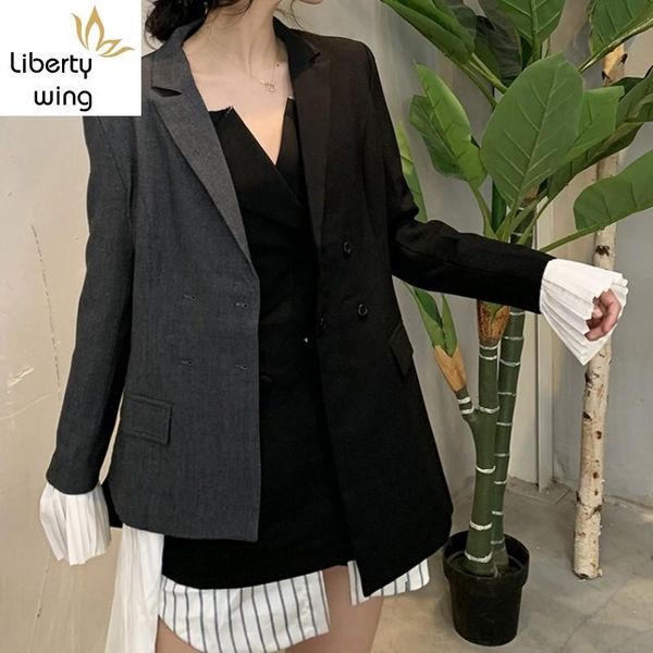 women's suits & blazers spring brand women asymmetrical colors blocking ruffles patchwork irregular double breasted blazer femme ol sui, White;black
women's suits & blazers spring brand women asymmetrical colors blocking ruffles patchwork irregular double breasted blazer femme ol sui, White;black