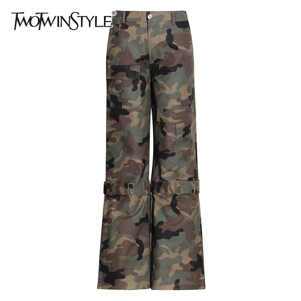 twotwinstyle casual hit color cargo pants for women high waist print camouflage wide leg pant female spring fashion new 210428, Black;white
twotwinstyle casual hit color cargo pants for women high waist print camouflage wide leg pant female spring fashion new 210428, Black;white