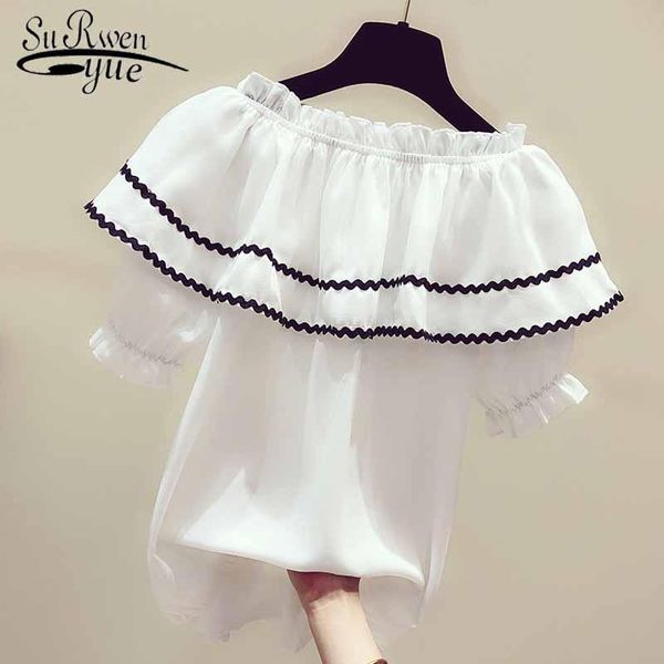 blusas femininas elegante blouses women summer short sleeve chiffon blouse shirts slash neck off shoulder 5148 50 women's, White
blusas femininas elegante blouses women summer short sleeve chiffon blouse shirts slash neck off shoulder 5148 50 women's, White