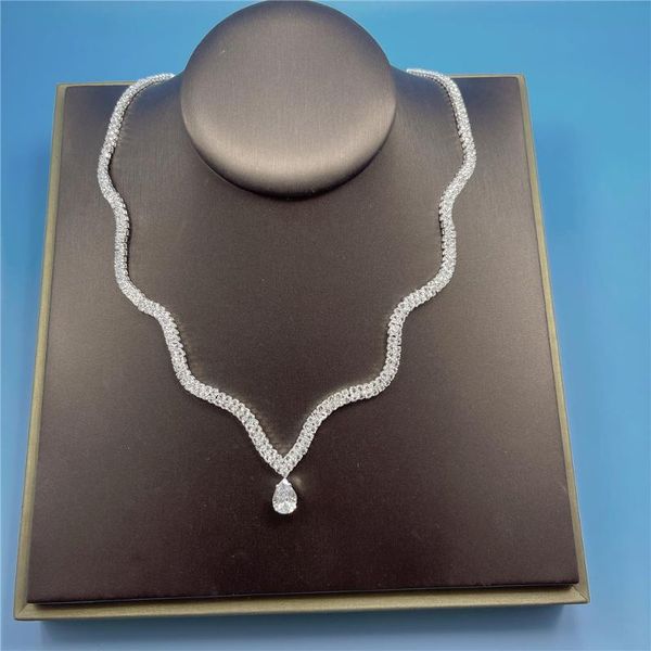 chains trendy crystal water drop pendant necklace for women shiny rhinestone tennis chain statement jewelry party gift, Silver
chains trendy crystal water drop pendant necklace for women shiny rhinestone tennis chain statement jewelry party gift, Silver