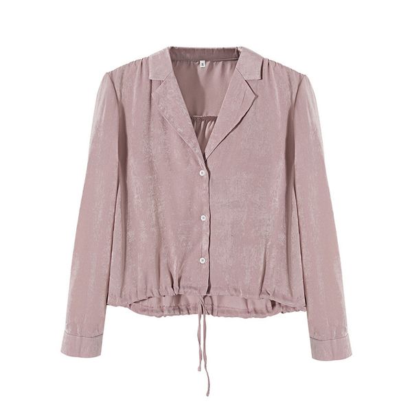 women's blouses & shirts slim women single-breasted v neck nightshirt 2021 spring casual ladies light pink imitation silk female d, White
women's blouses & shirts slim women single-breasted v neck nightshirt 2021 spring casual ladies light pink imitation silk female d, White