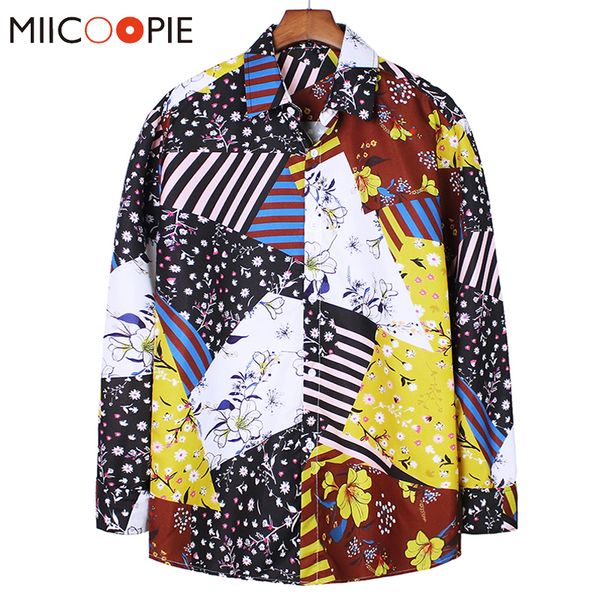 men women causal striped floral printed hawaiian shirt 2020 new streetwear para hombre patchwork color oversized shirts, White;black
men women causal striped floral printed hawaiian shirt 2020 new streetwear para hombre patchwork color oversized shirts, White;black