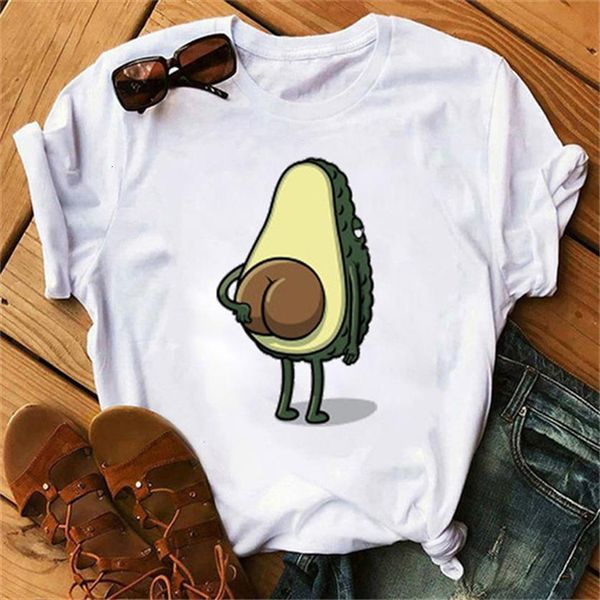 kawaii cartoon avocado graphic polyester womens funny print casual female tee summer, White
kawaii cartoon avocado graphic polyester womens funny print casual female tee summer, White