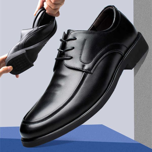 business leather shoes men's 2021 autumn breathable casual formal korean british derby, Black
business leather shoes men's 2021 autumn breathable casual formal korean british derby, Black