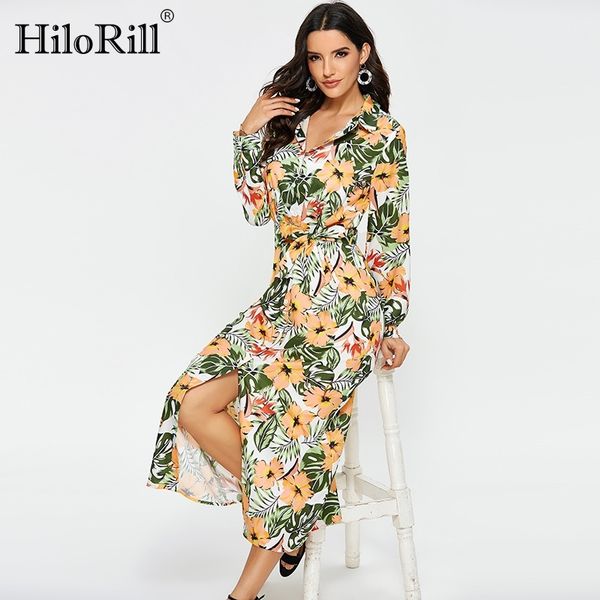 long shirt dress women floral print sleeve vintage es spring ladies office turn down collar 210508, Black;gray
long shirt dress women floral print sleeve vintage es spring ladies office turn down collar 210508, Black;gray