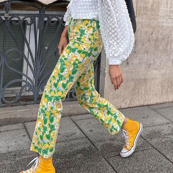 women's pants & capris y2k 2021 women floral print high waist summer vintage pockets straight trousers casual chic all-match, Black;white
women's pants & capris y2k 2021 women floral print high waist summer vintage pockets straight trousers casual chic all-match, Black;white