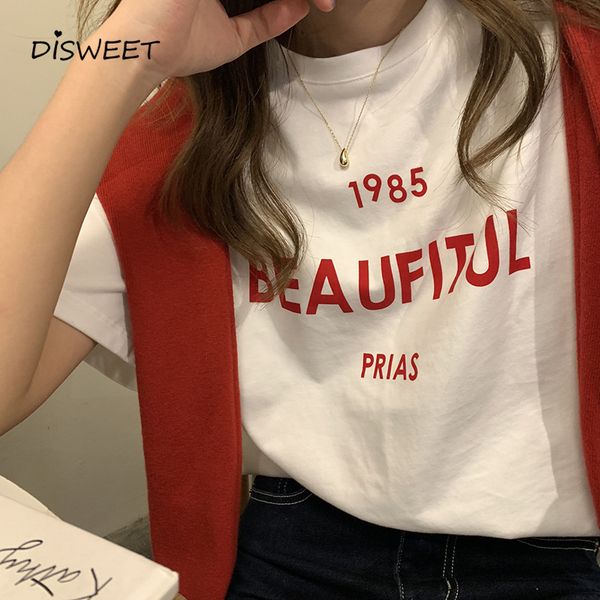 t shirt letter print white t-shirt woman college style loose short sleeve o-neck tees women korean slim summer women's
t shirt letter print white t-shirt woman college style loose short sleeve o-neck tees women korean slim summer women's